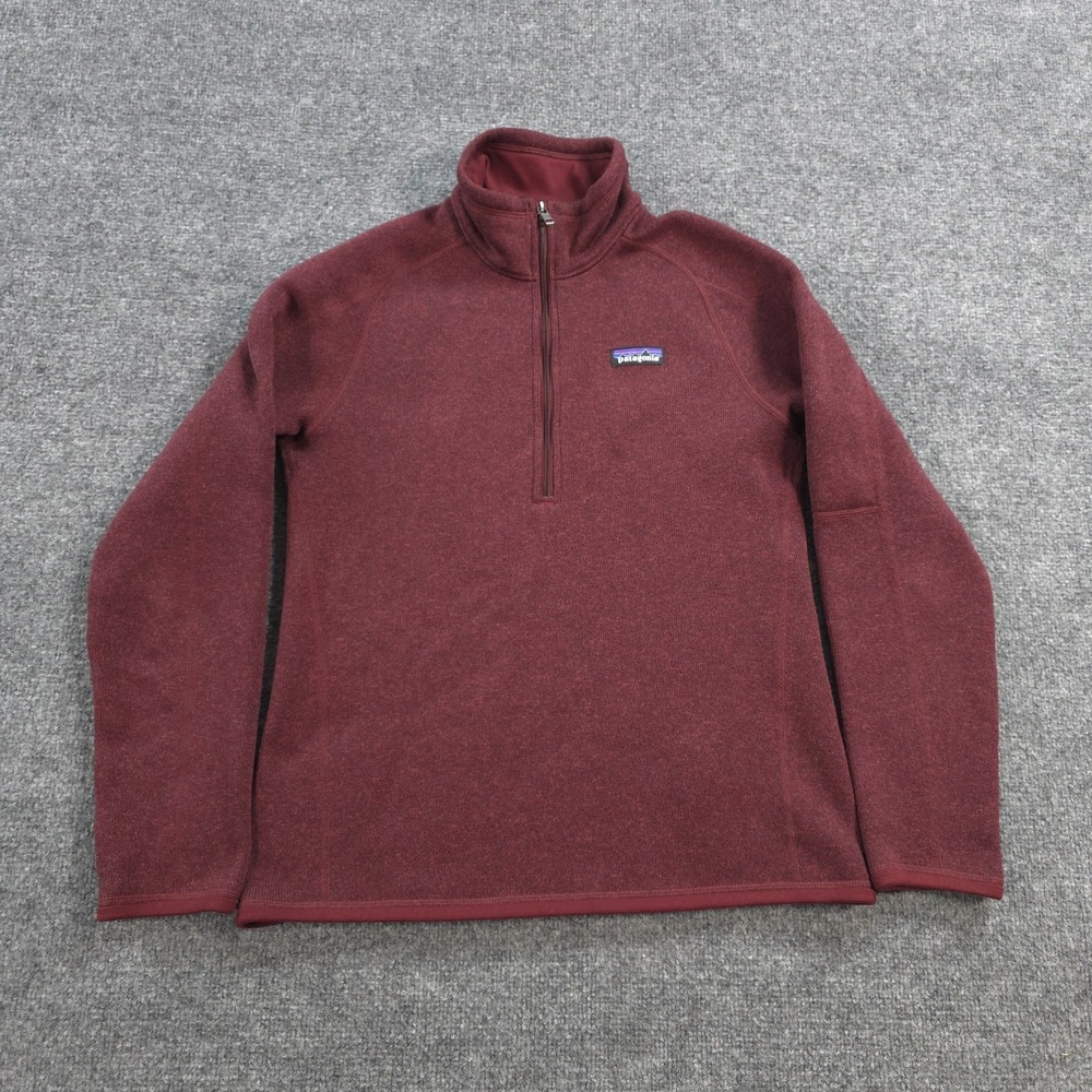 Patagonia Better Sweater Womens M Red 1/4 Zip Fleece Pullover Hike Camp Outdoors